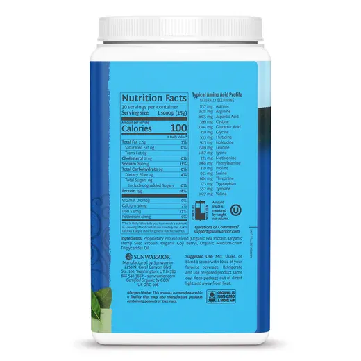 SUNWARRIOR Warrior Blend Unflav. Unsweet. 1.65 Lb.