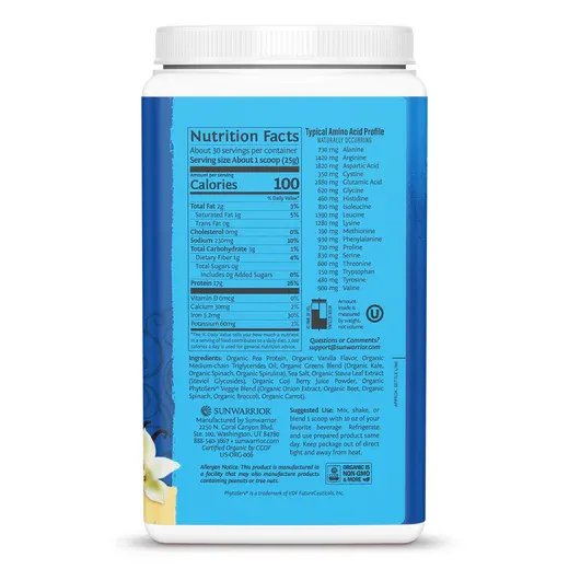 Sunwarrior Protein &amp; Greens Warrior Blend - Vanilla 1.65lb
