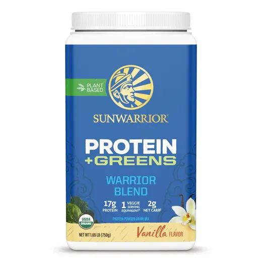 Sunwarrior Protein &amp; Greens Warrior Blend - Vanilla 1.65lb
