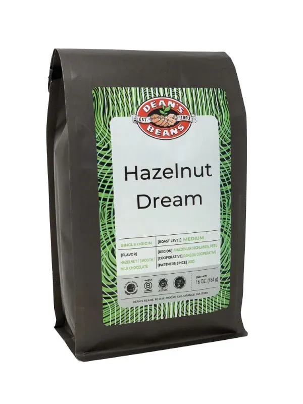DEAN&#39;S BEANS Hazelnut Dream Med. Roast Ground Coffee 16 oz.