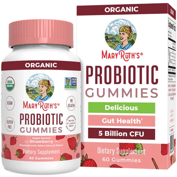 Mary Ruth&#39;s Strawberry Probiotic Gummies 60 count
