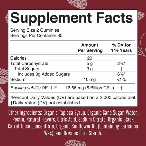 Mary Ruth's Strawberry Probiotic Gummies 60 count