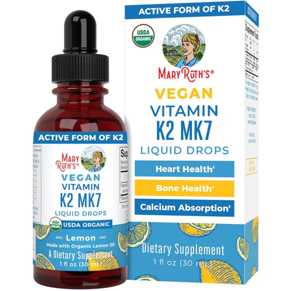 Mary Ruth&#39;s Vegan Organic K2 MK7 Liquid Drops 1 fl oz