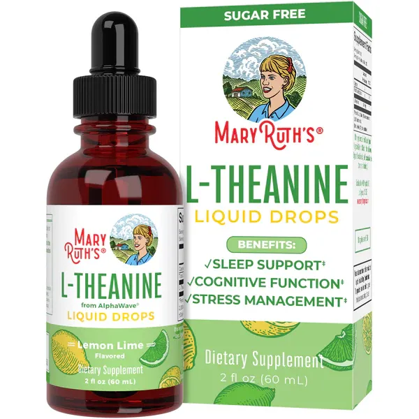 Mary Ruth&#39;s L-Theanine Lemon Lime Liquid Drops 2 fl oz