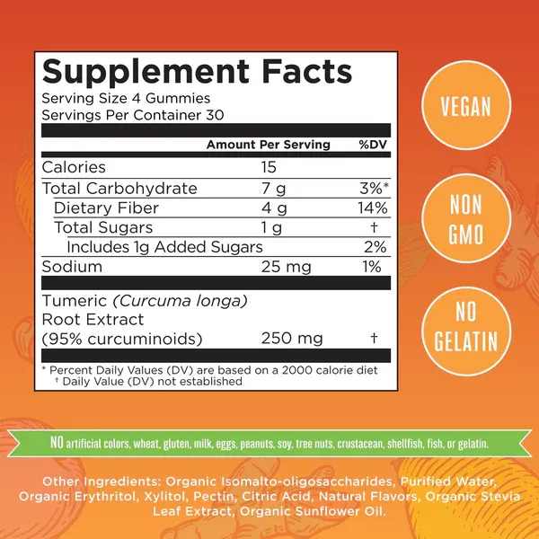 Mary Ruth's Vegan Turmeric Gummies 120 count