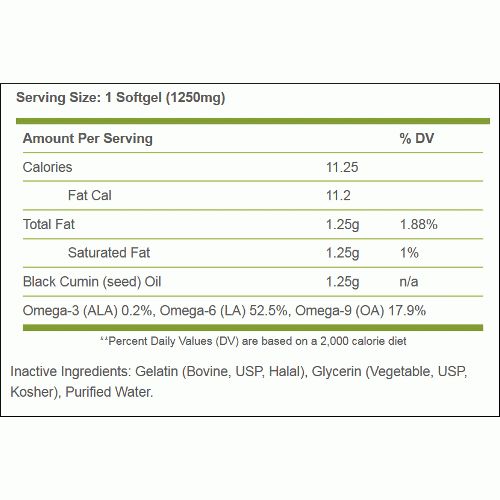 Amazing Herbs Premium Black Seed 1250mg 60 sg