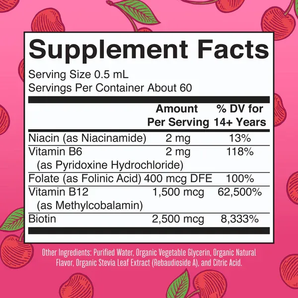 Mary Ruth's Vegan B Complex Drops Cherry Flavored 1 fl oz