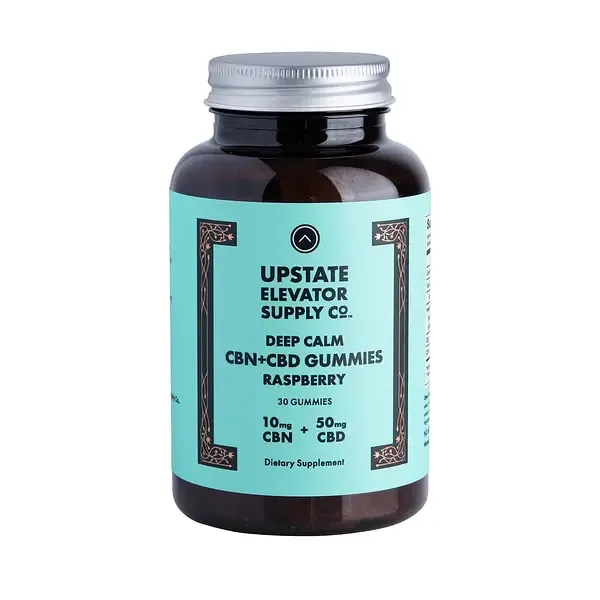 Upstate Elevator Supply Co. Deep Calm CBN + CBD Gummies Raspberry Flavor 30 gummies