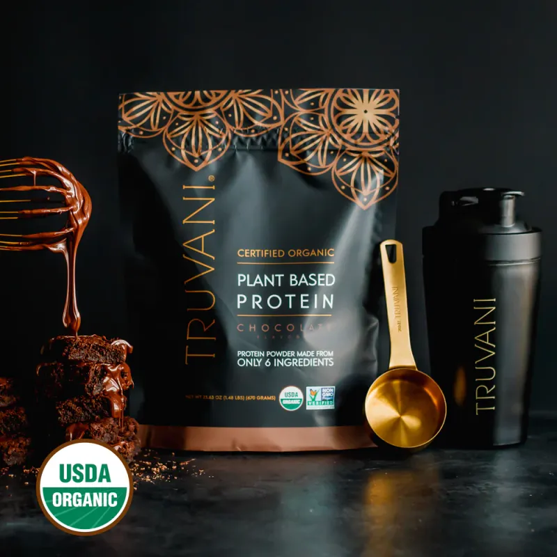 TRUVANI Chocolate Plant Based Protein Pwdr.  23.63 oz.