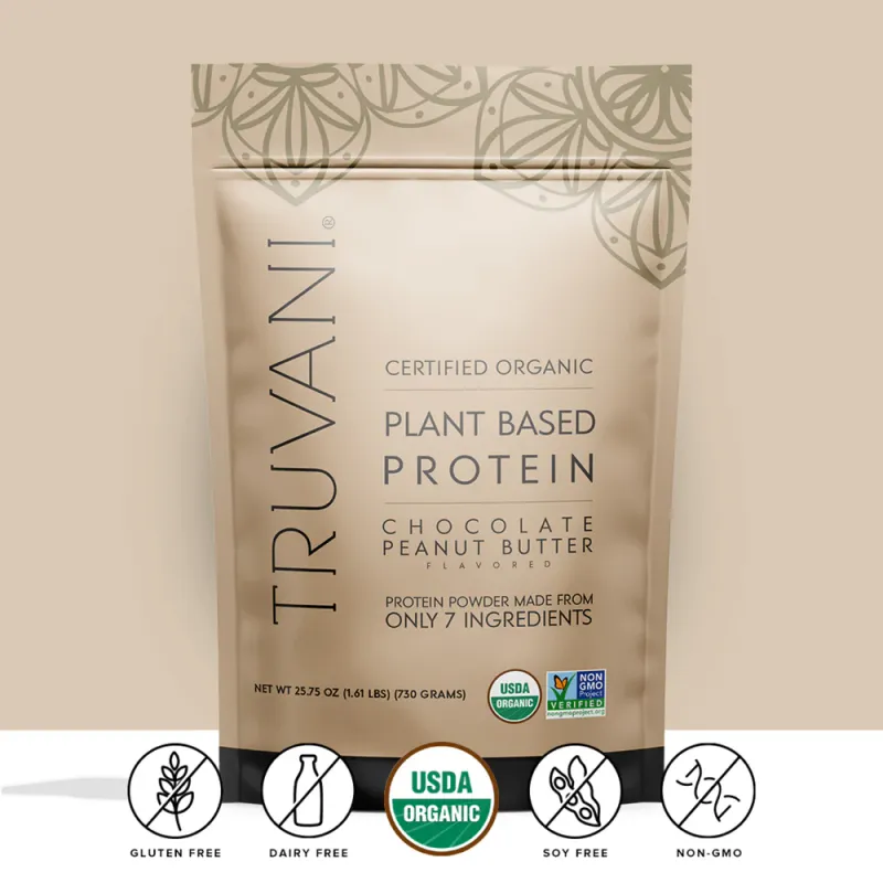 TRUVANI Chocolate Peanut Butter Plant Based Protein 25.75 oz.