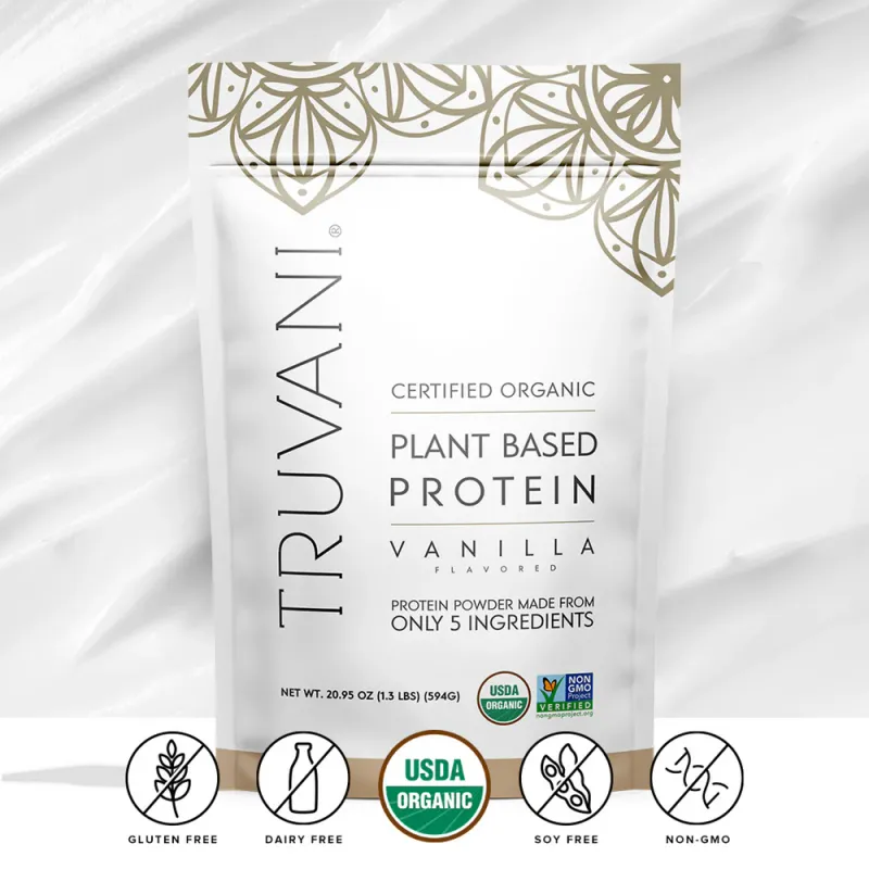 TRUVANI Org. Vanilla Plant Based Protein Pwdr. 20.95 oz.