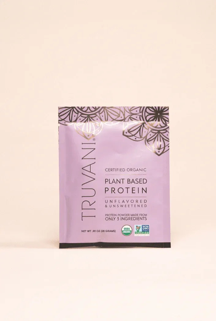 Truvani Organic Unflavored Unsweetened Plant Pased Protein Packet