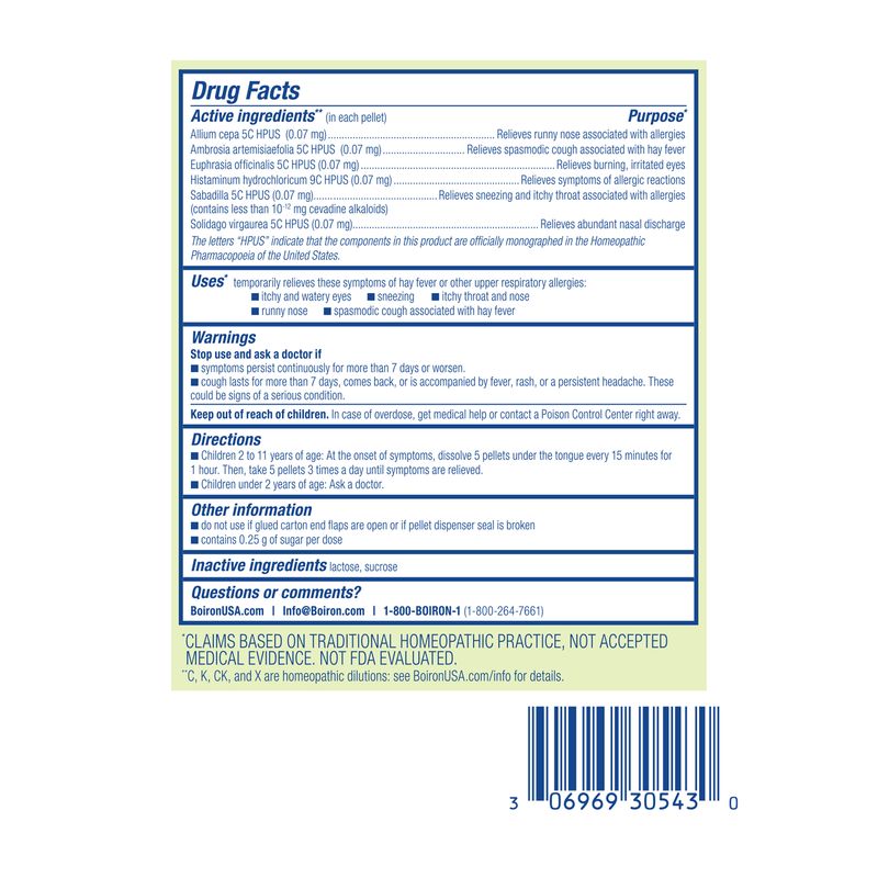 Boiron AllergyCalm Kids Meltaway Pellets 3 tubes