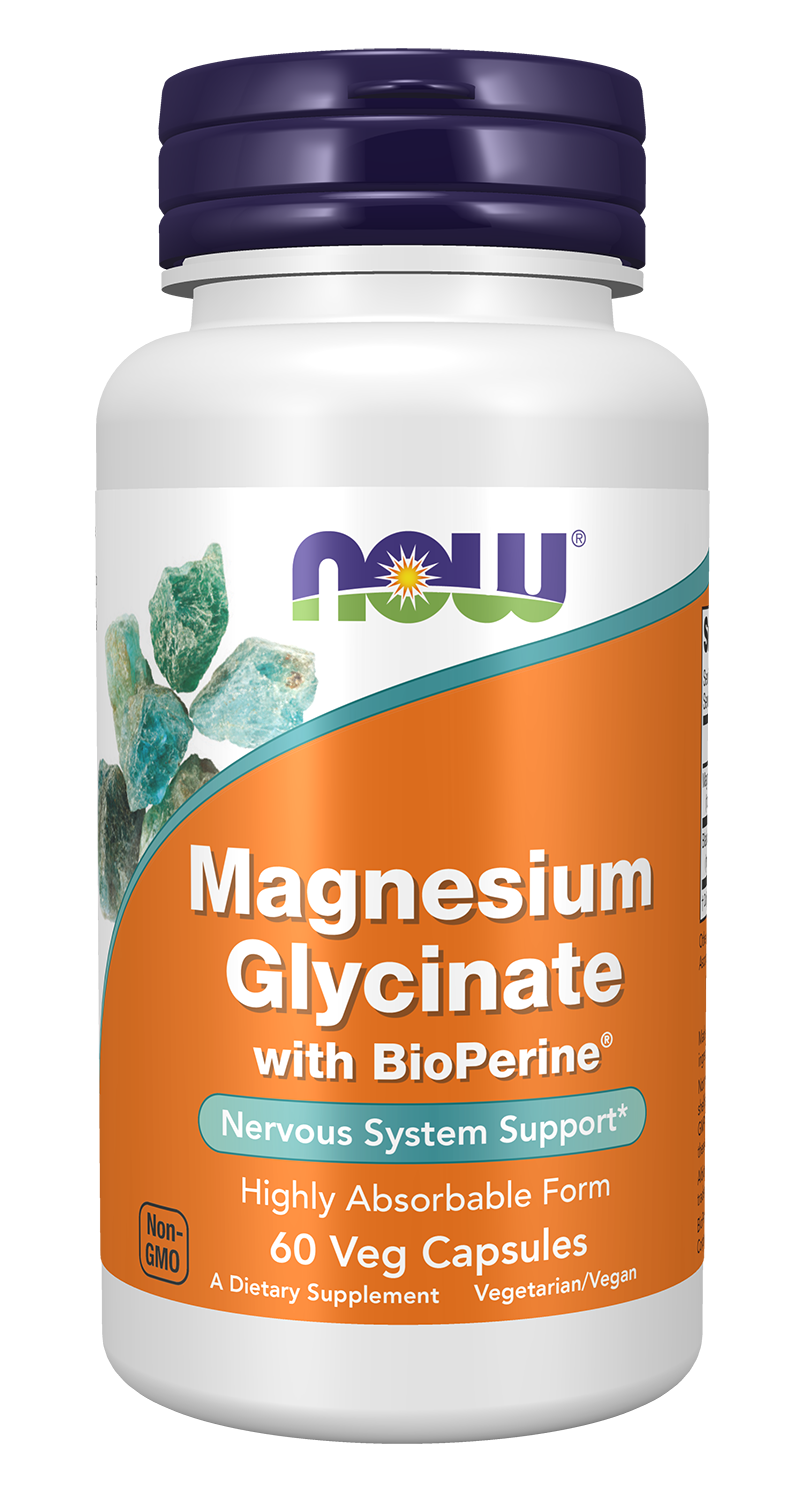 NOW Magnesium Glycinate with Bioperine 60 veg caps