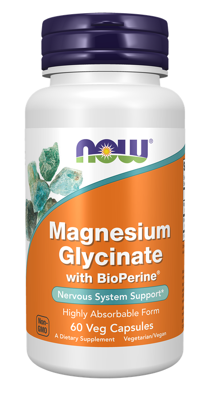 NOW Magnesium Glycinate with Bioperine 60 veg caps