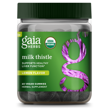 Gaia Herbs Organic Milk Thistle Gummies Lemon Flavor 60 count