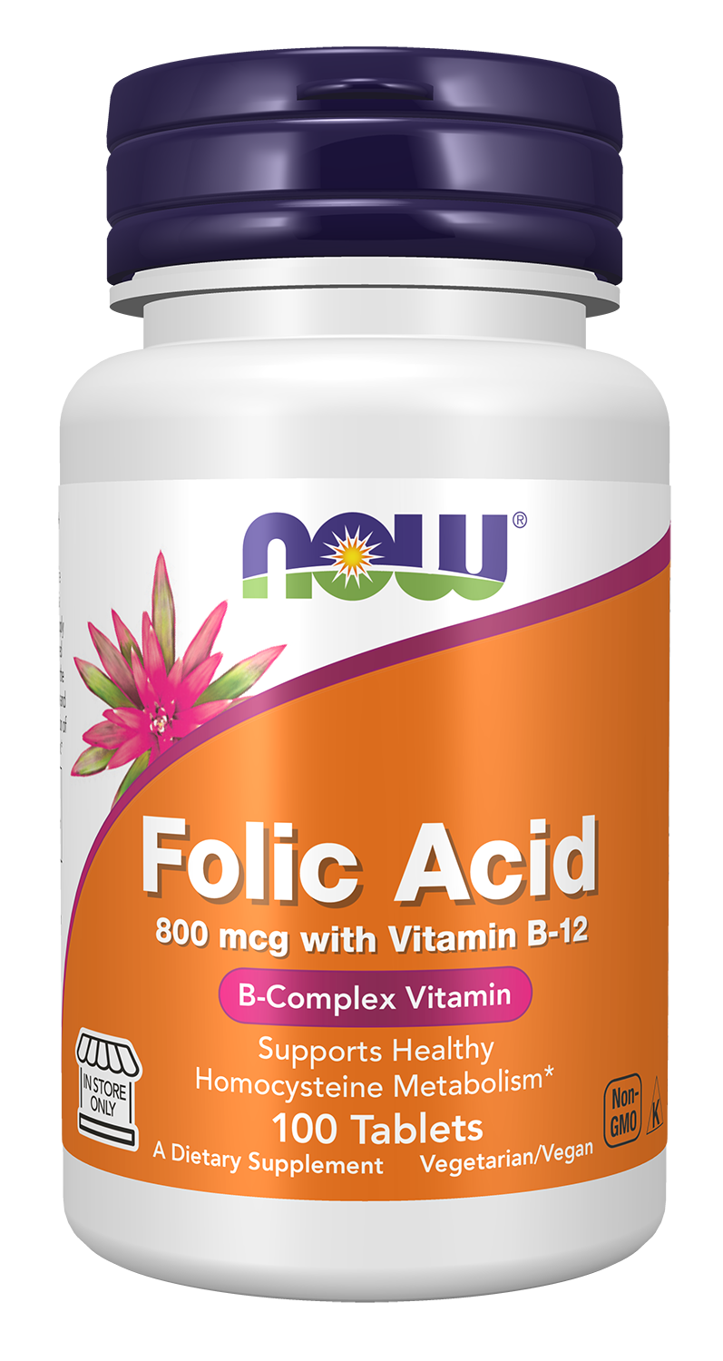 NOW Folic Acid 100 tabs