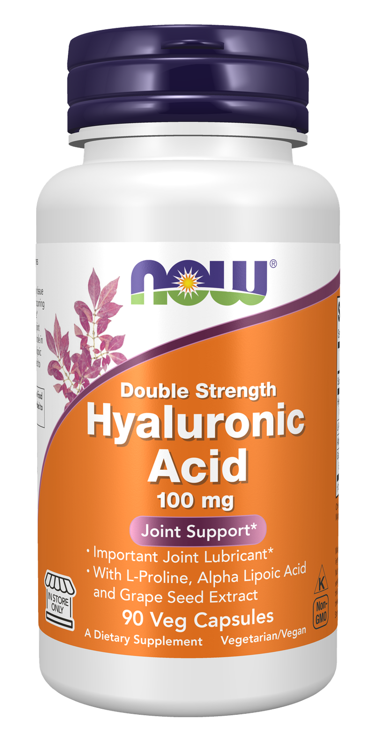 NOW Double Strength Hyaluronic Acid 100mg - 90 veg capsules