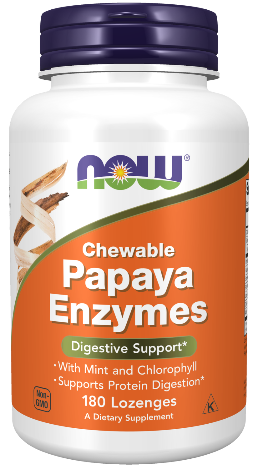 NOW Chewable Papaya Enzymes 180 lozenges