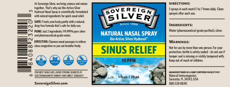 Sovereign Silver Sinus Relief 10ppm 1oz