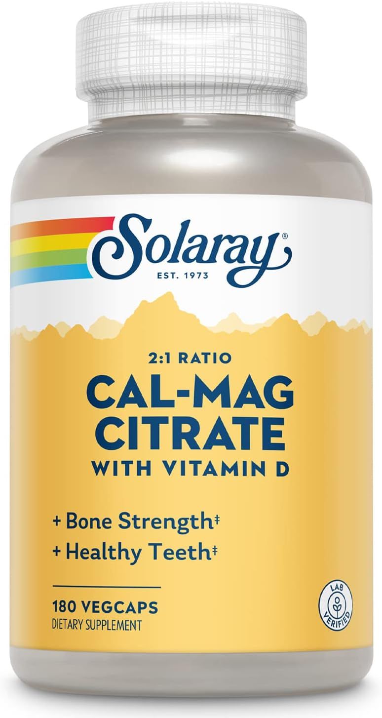 Solaray 2:1 Ratio CAL-MAG Citrate with Vitamin D-2 180 vc