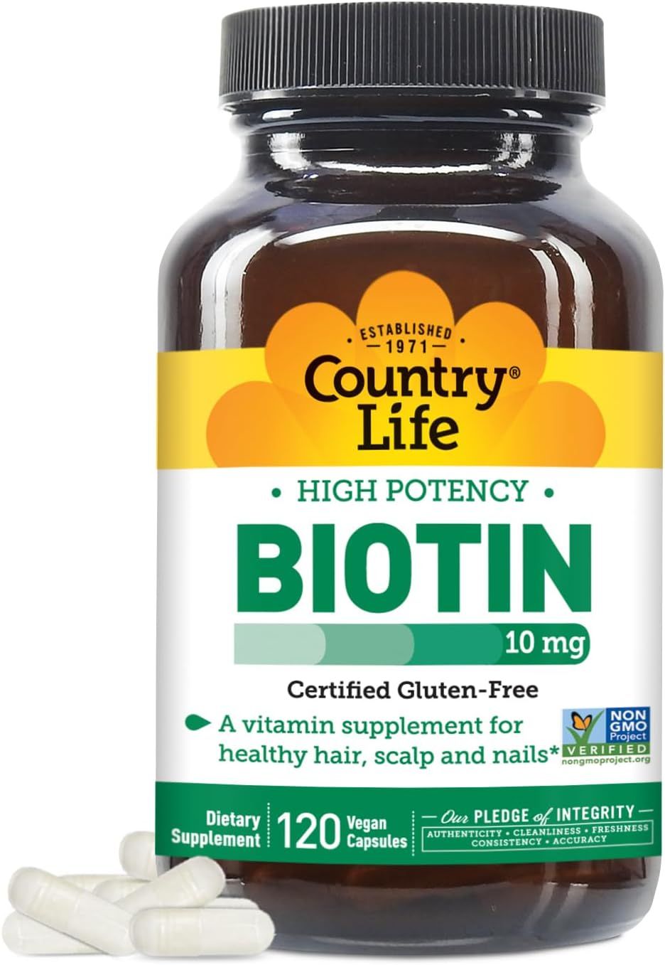 Country Life High Potency Biotin 10mg 120 vegan caps