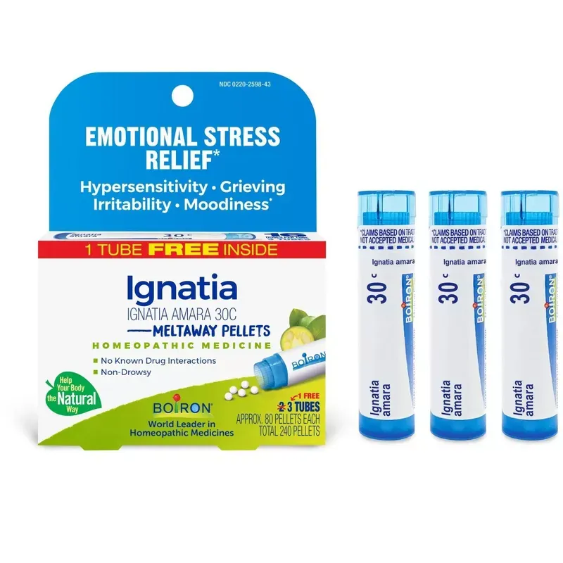Boiron Ignatia Amara 30C Meltaway Pellets 3 tubes