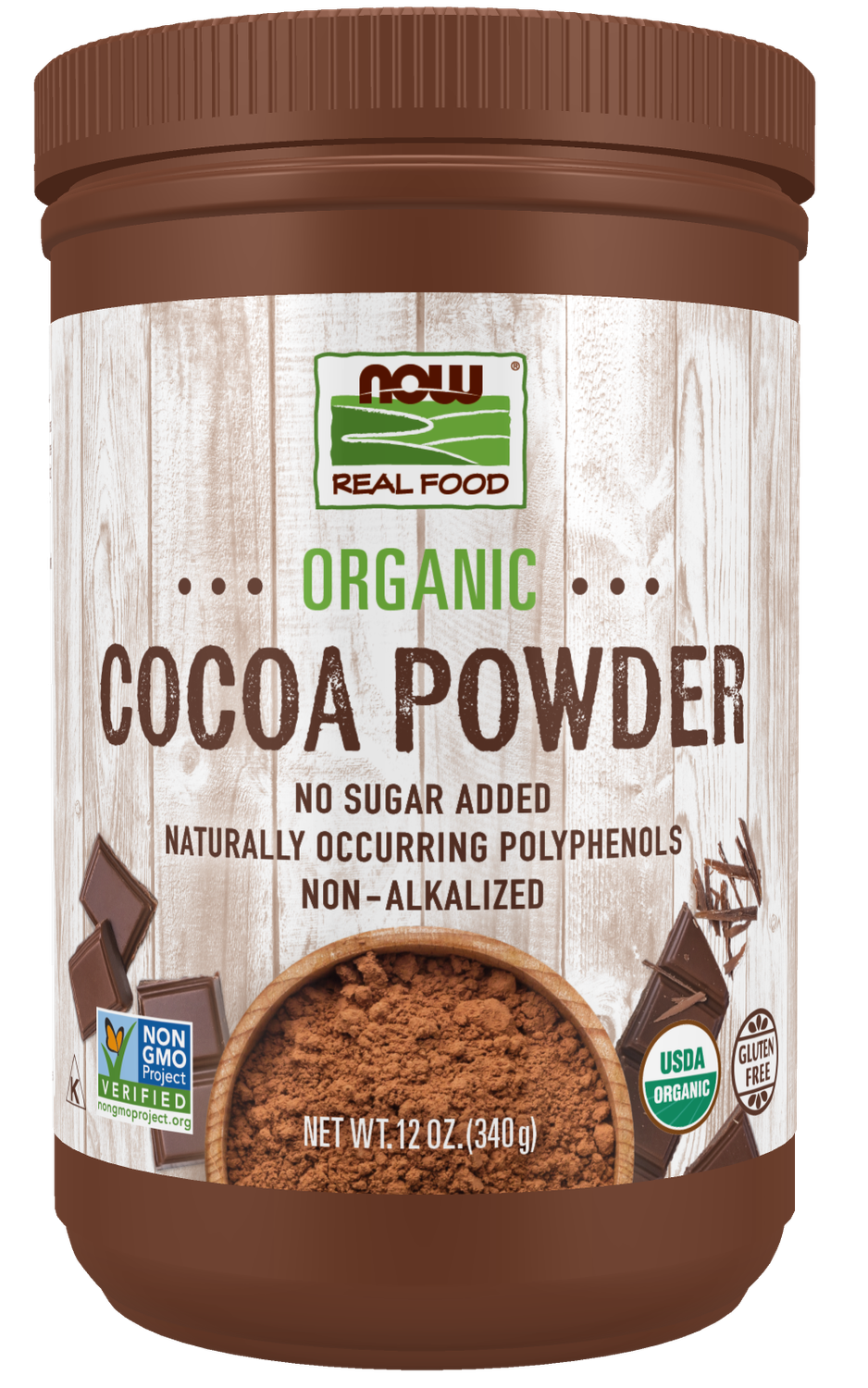 NOW Real Food Organic Cocoa Powder 12oz