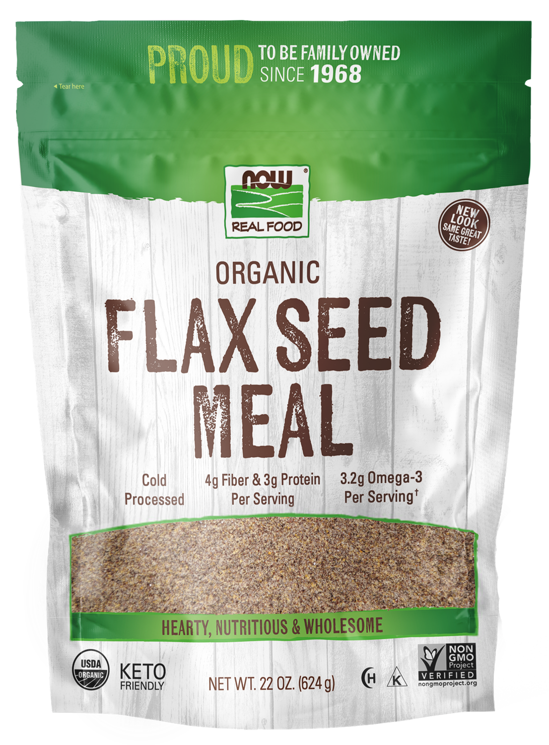 NOW Real Food Organic Flax Seed Meal 22oz
