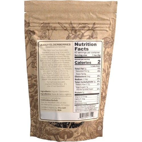 Celebration Herbals Absolutely Organic Whole Elderberries 160g