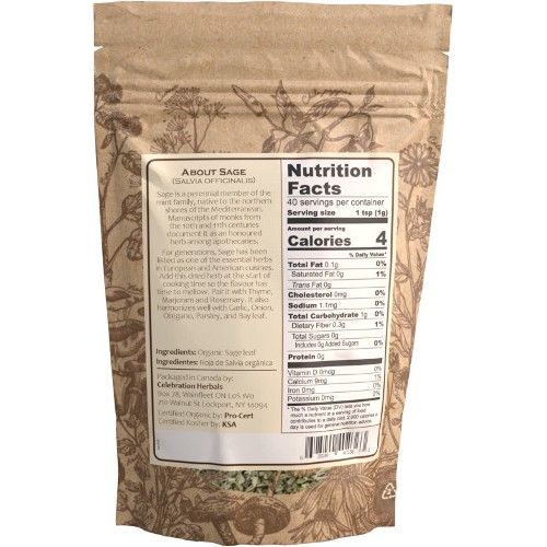 Celebration Herbals Absolutely Organic Sage Leaf 40g