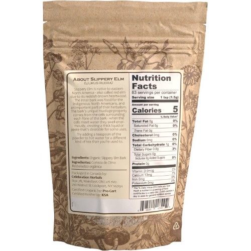 Celebration Herbals Absolutely Organic Slippery Elm Bark Powder 125g