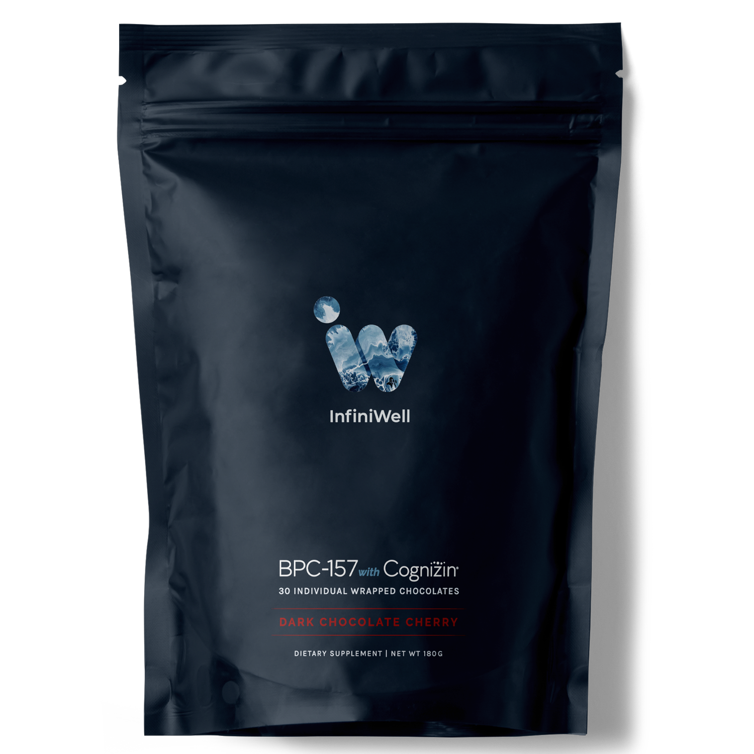 InfiniWell BPC-157 with Cognizin 30 Individual Wrapped Dark Chocolate Cherry Chocolates