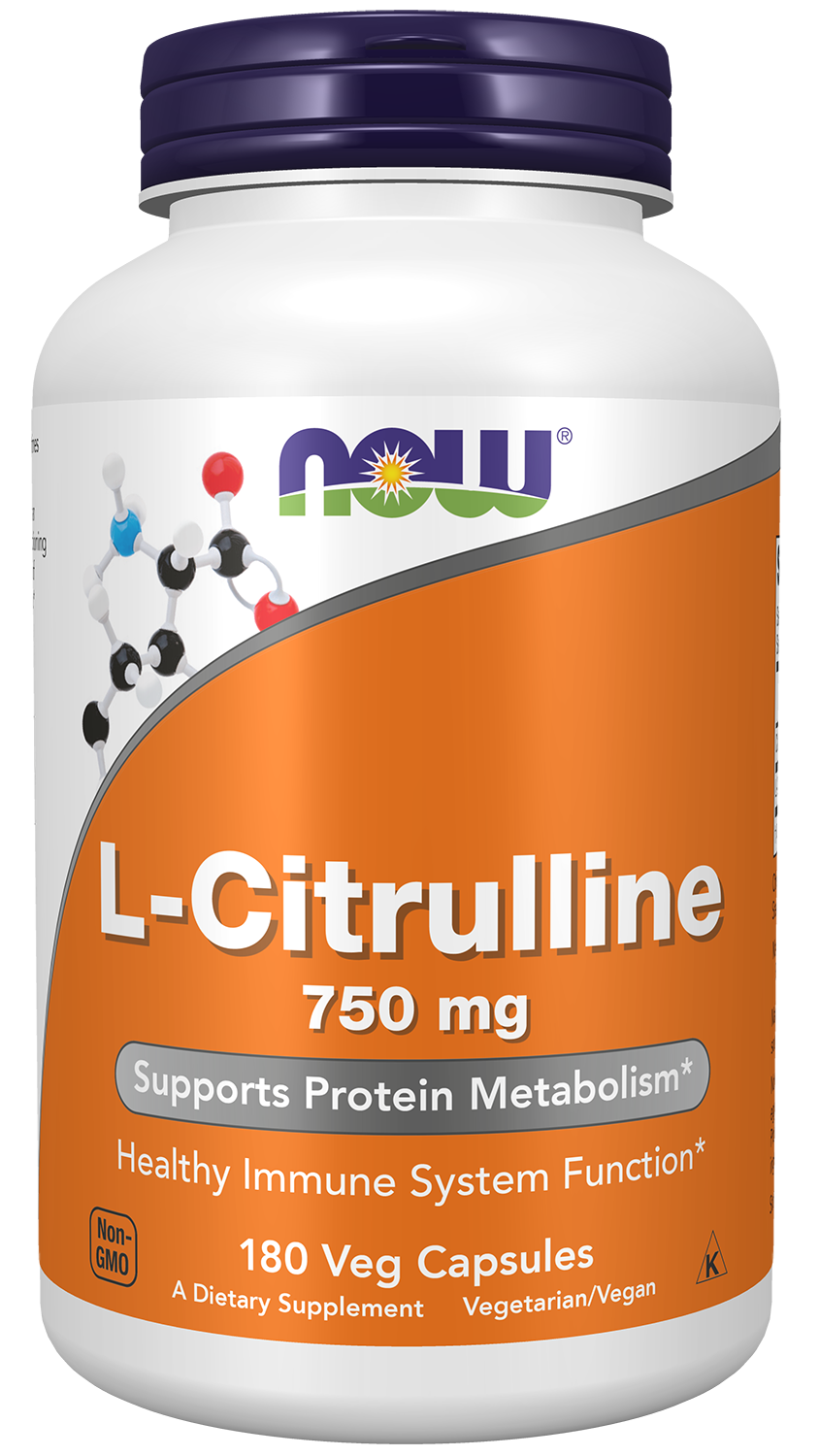 NOW L-Citrulline 750 mg. 180 Veg. Caps.
