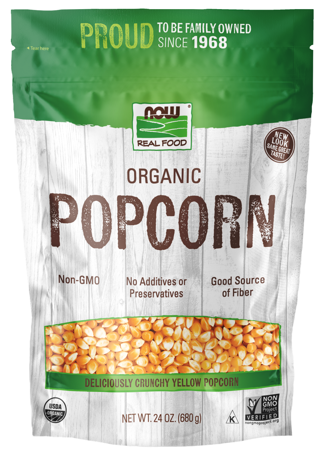 NOW Real Food Organic Popcorn 24oz