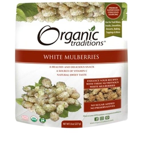 Organic Traditions White Mulberries - 8oz