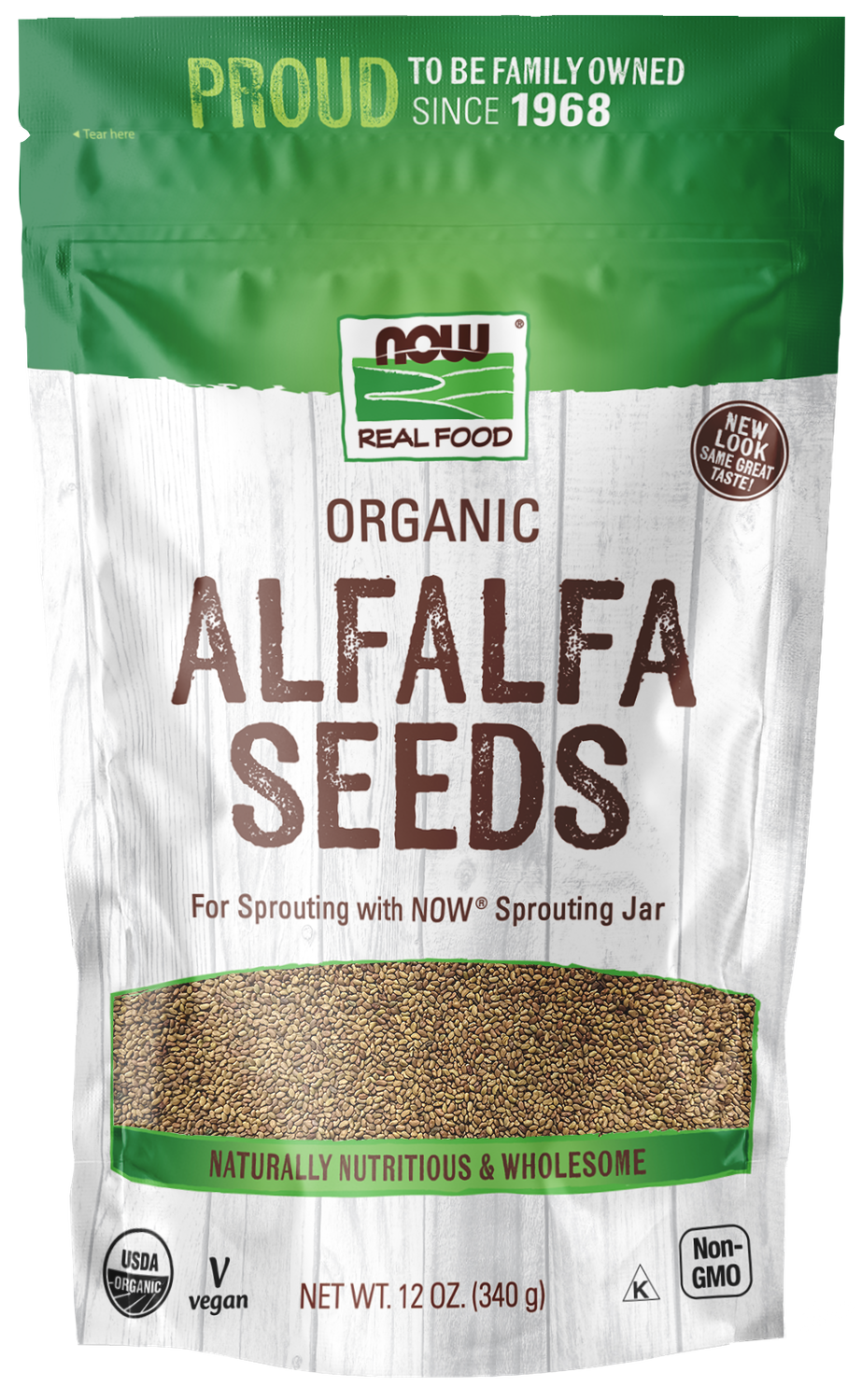 NOW Real Food Organic Alfalfa Seeds 12oz