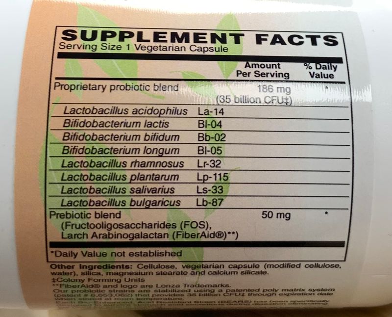 NATURAL FOOD EXCHANGE 35 Billion Probiotic 60 Veg. Caps.