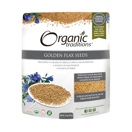 Organic Traditions Organic Golden Flax Seeds 16oz