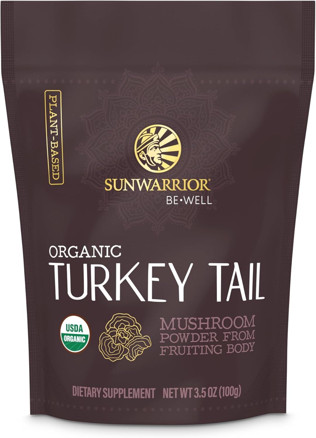 Sunwarrior Organic Turkey Tail Mushroom Powder from Fruiting Body 3.5oz