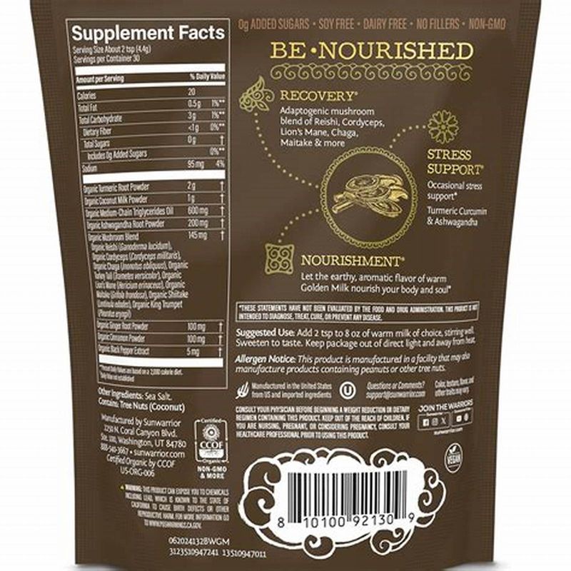 Sunwarrior Organic Golden Milk 4.65oz