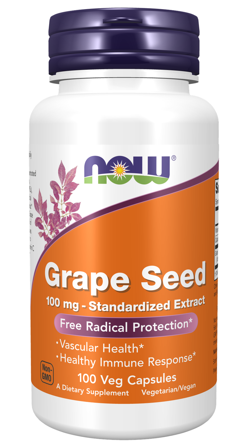 NOW Grape Seed 100 mg. 100 Veg. Caps.