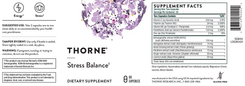 Thorne Stress Balance 60c