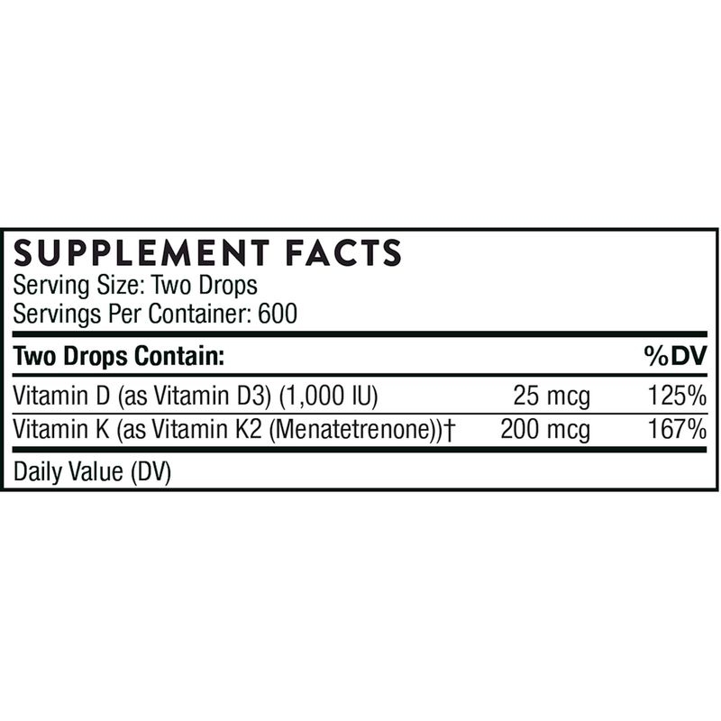 Thorne Vitamin D + K2 Liquid 1 fl oz