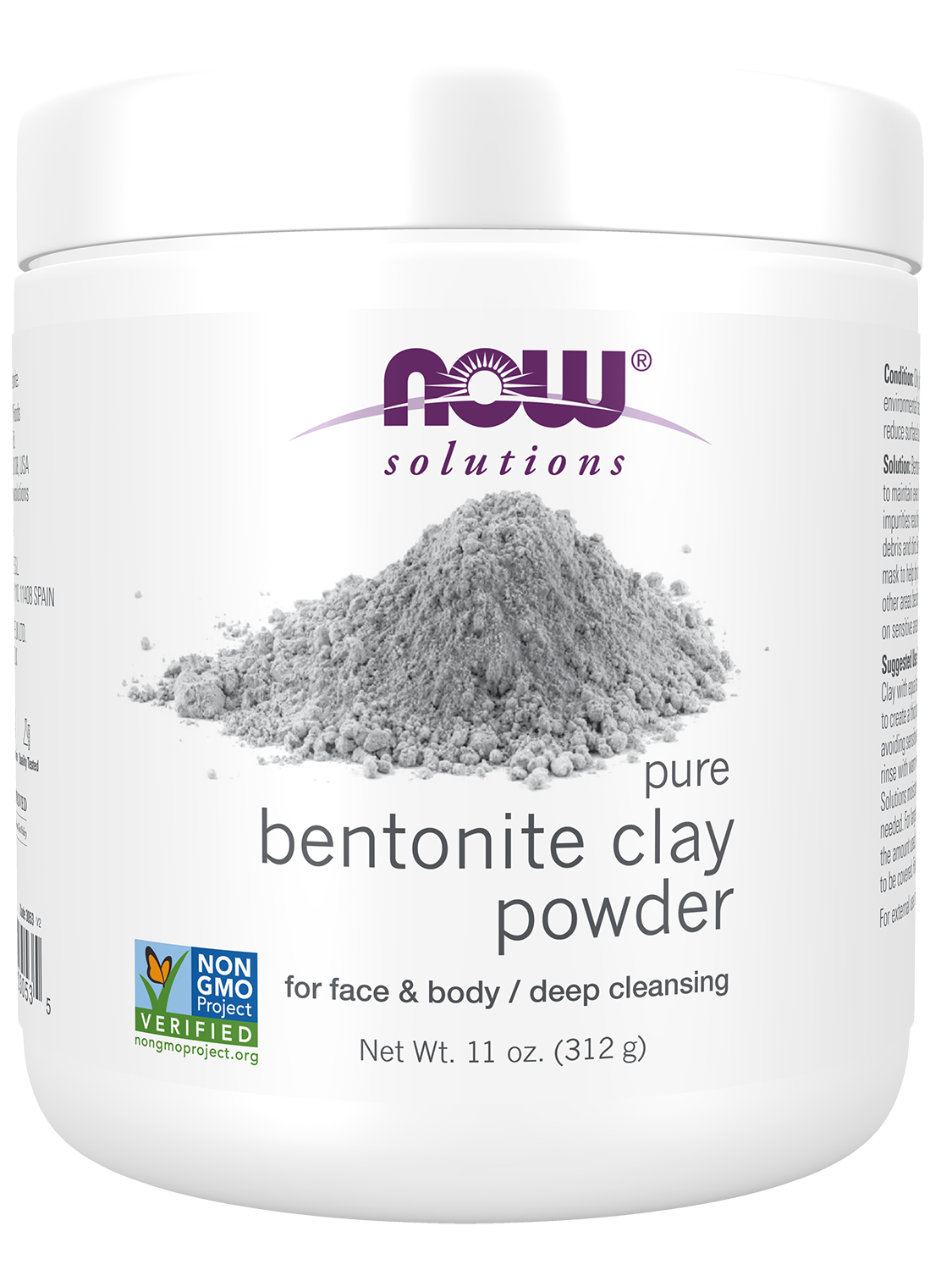 NOW Pure Bentonite Clay Powder 11oz