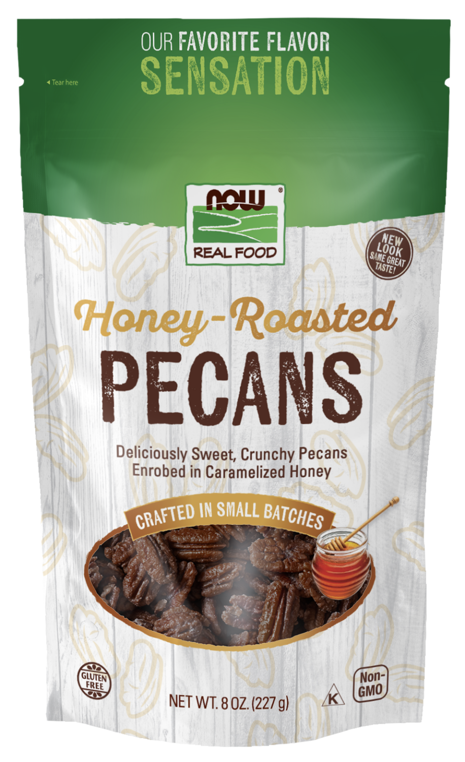 NOW Real Food Honey Roasted Pecans 8oz