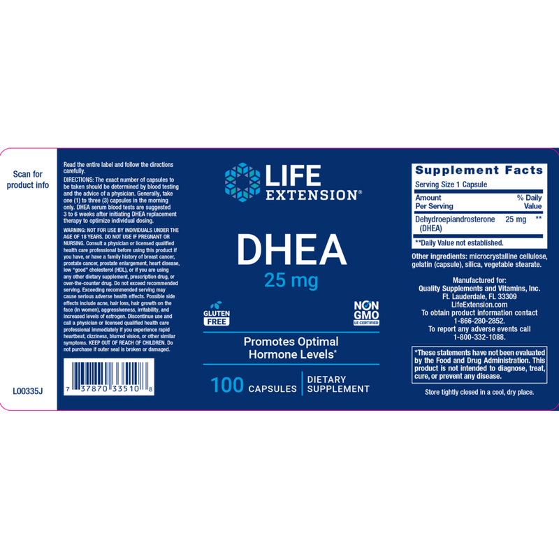Life Extension DHEA 25mg 100c
