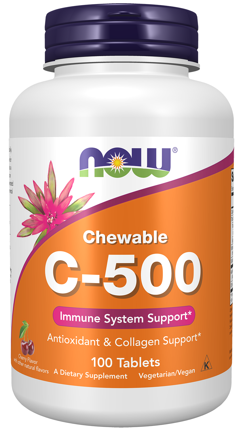 NOW Vitamin C-500 Cherry Chewable - 100 Tablets