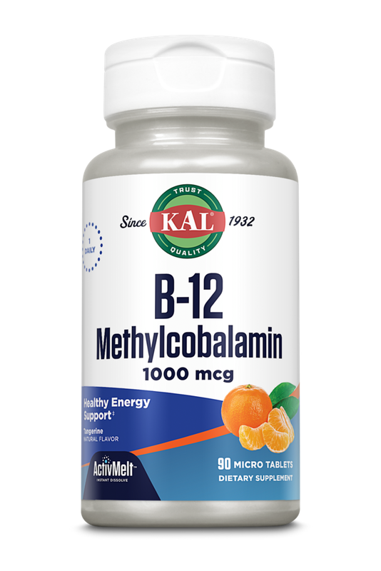 Kal B-12 Methylcobalamin 1000mcg 90 tangerine flavor micro tabs