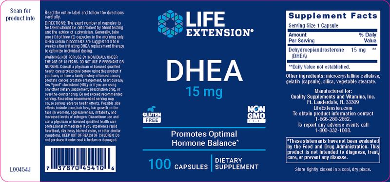 Life Extension DHEA 15mg 100 caps